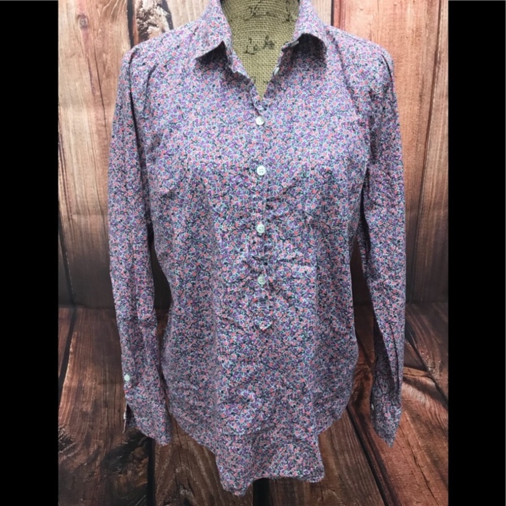 J crew button down floral top size large